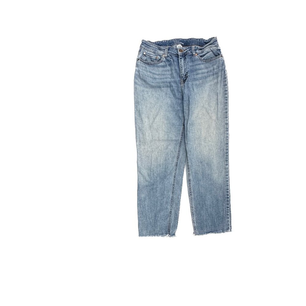 Time And Tru High Rise Straight Raw Hem Women's size‎ 10 Medium Blue Denim Jeans
